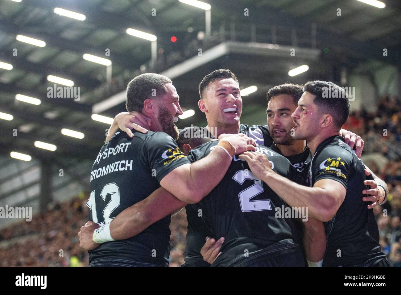 Leeds, Royaume-Uni. 28th octobre 2022 - coupe du monde de rugby coupe Nouvelle-Zélande contre Irlande au Headingley Stadium, Leeds, Royaume-Uni - Ronaldo Mulitalo de Nouvelle-Zélande célèbre son essai. Crédit : Dean Williams/Alay Live News Banque D'Images