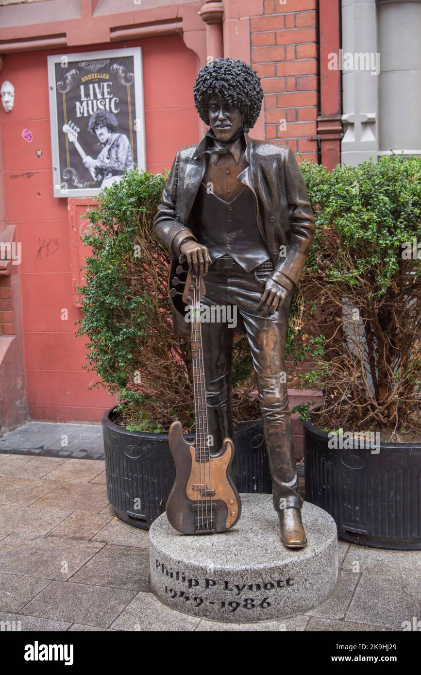 Statue de Phil Lynott de Paul Daly à Dublin en Irlande Banque D'Images