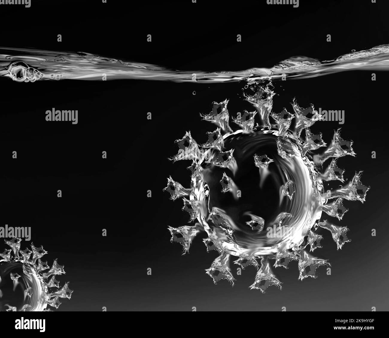 Le coronavirus, covid-19, est fabriqué à partir de liquide. Banque D'Images