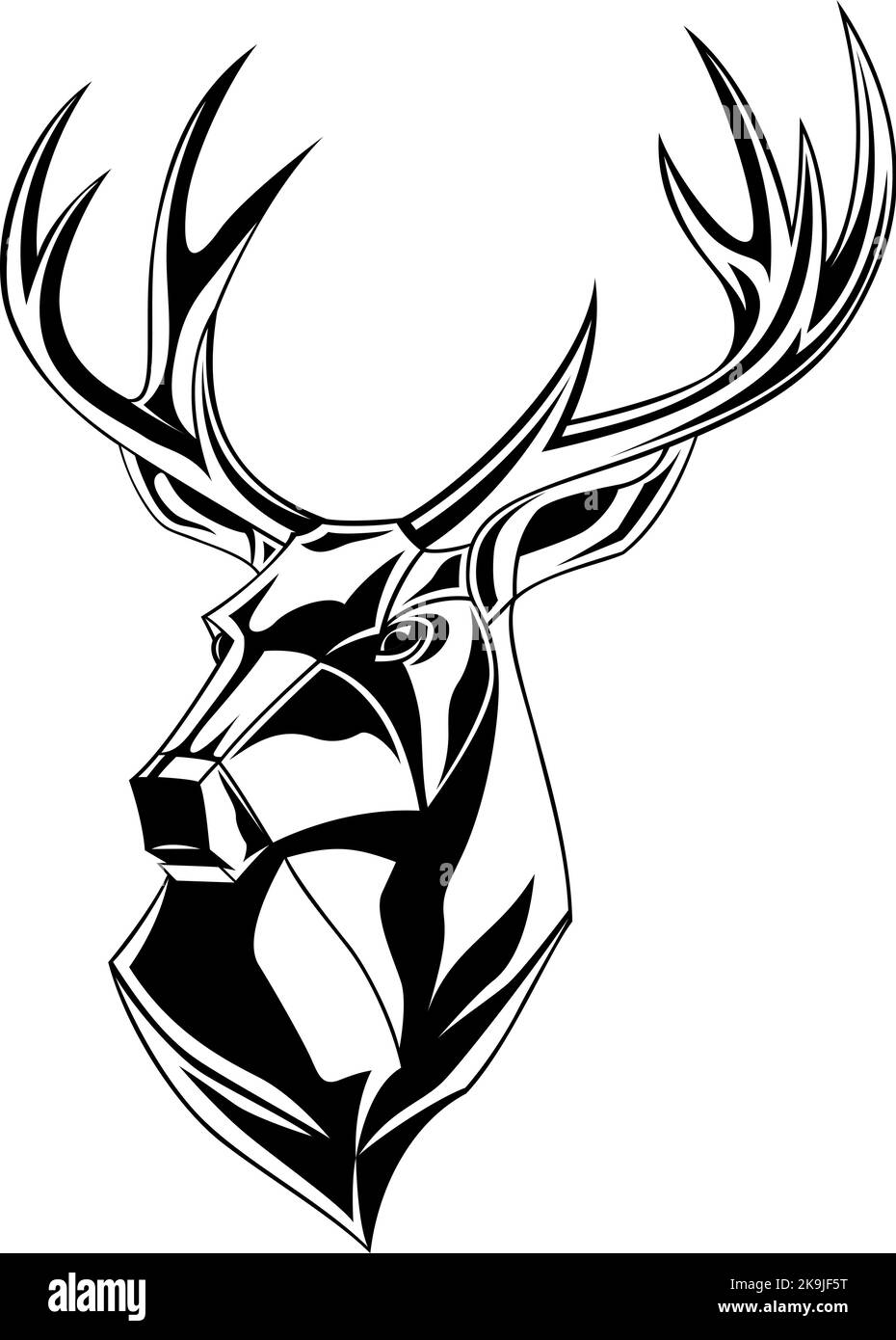 Iron Head of Deer Graphic Design Illustration de Vecteur