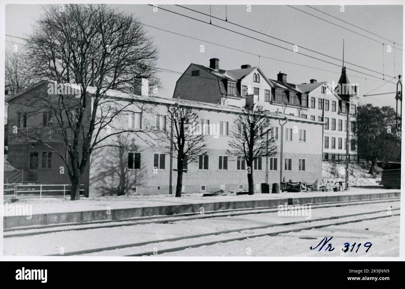 La nouvelle maison de la loi à la gare de Nässjö. Banque D'Images