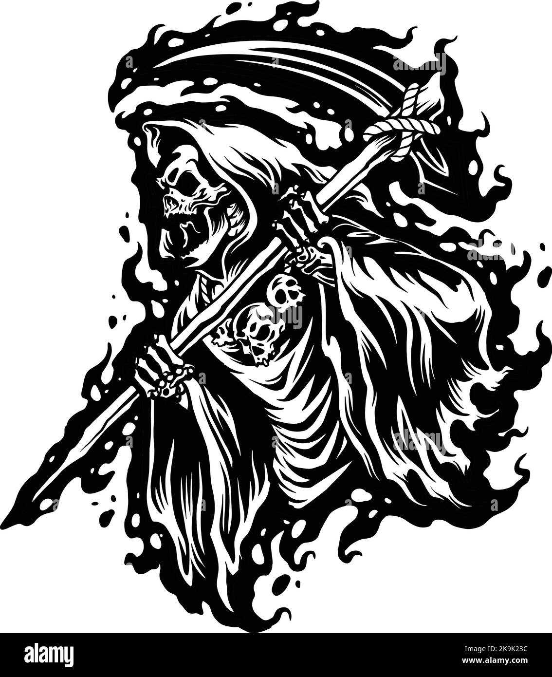 Illustrations vectorielles de dessin animé monochrome pour votre logo, votre t-shirt de marchandise, vos autocollants et vos étiquettes, ainsi que votre affiche Illustration de Vecteur