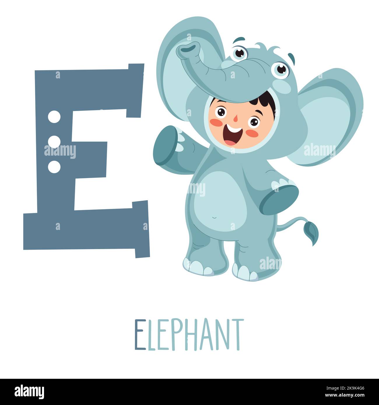 Caractère dans un costume d'animal avec lettre alphabétique Illustration de Vecteur