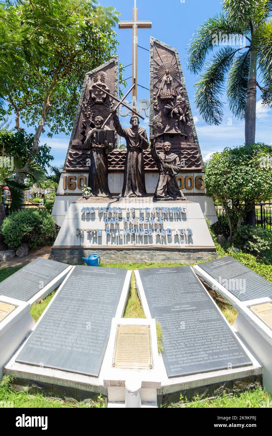 Monument célébrant les 400 ans des Récollets Augustins aux Philippines érigé à Cebu City Banque D'Images