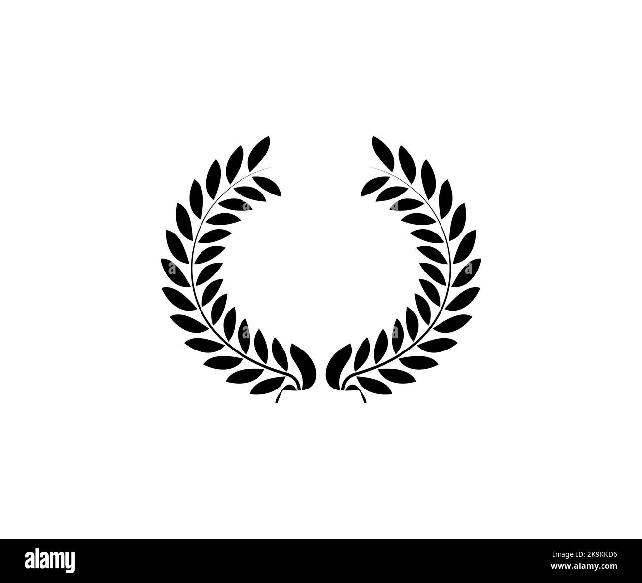 Couronne de cercle Laurel. Branche de feuilles de blé de chêne d'olive grec Illustration de Vecteur