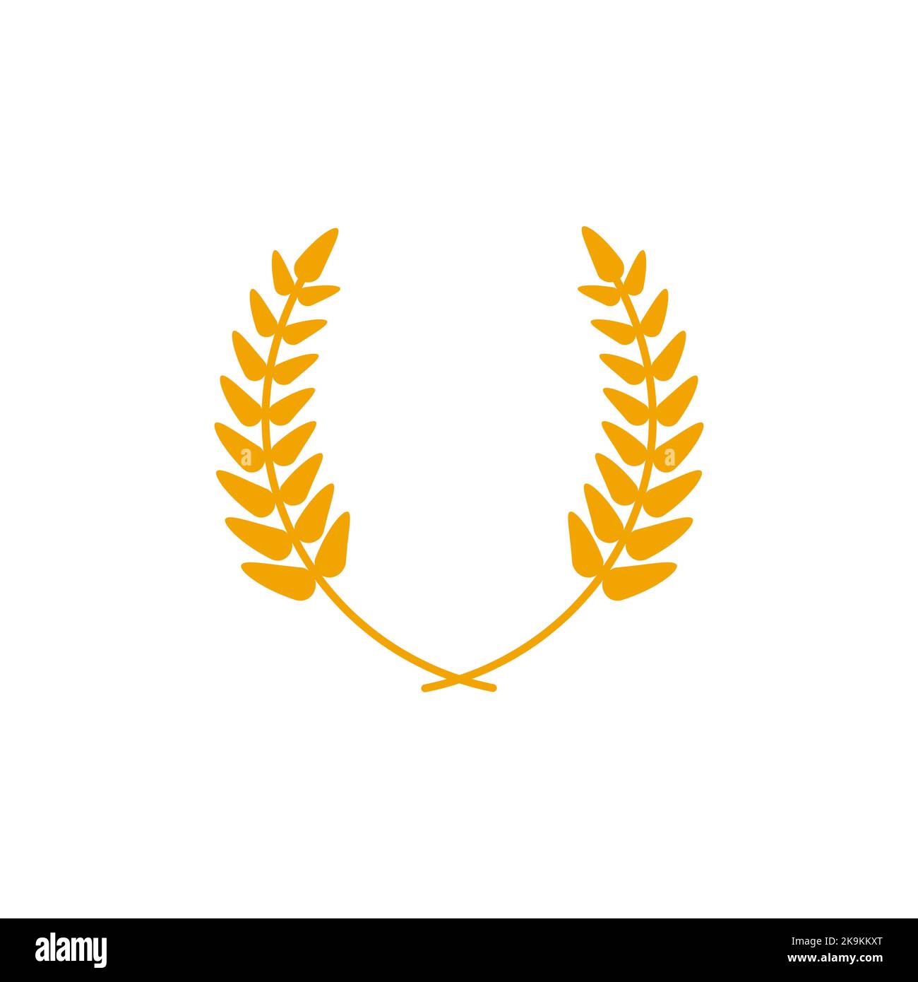 Logo des couronnes de blé. Icône d'oreille de blé. Symbole de l'agriculture vectorielle. Illustration de Vecteur