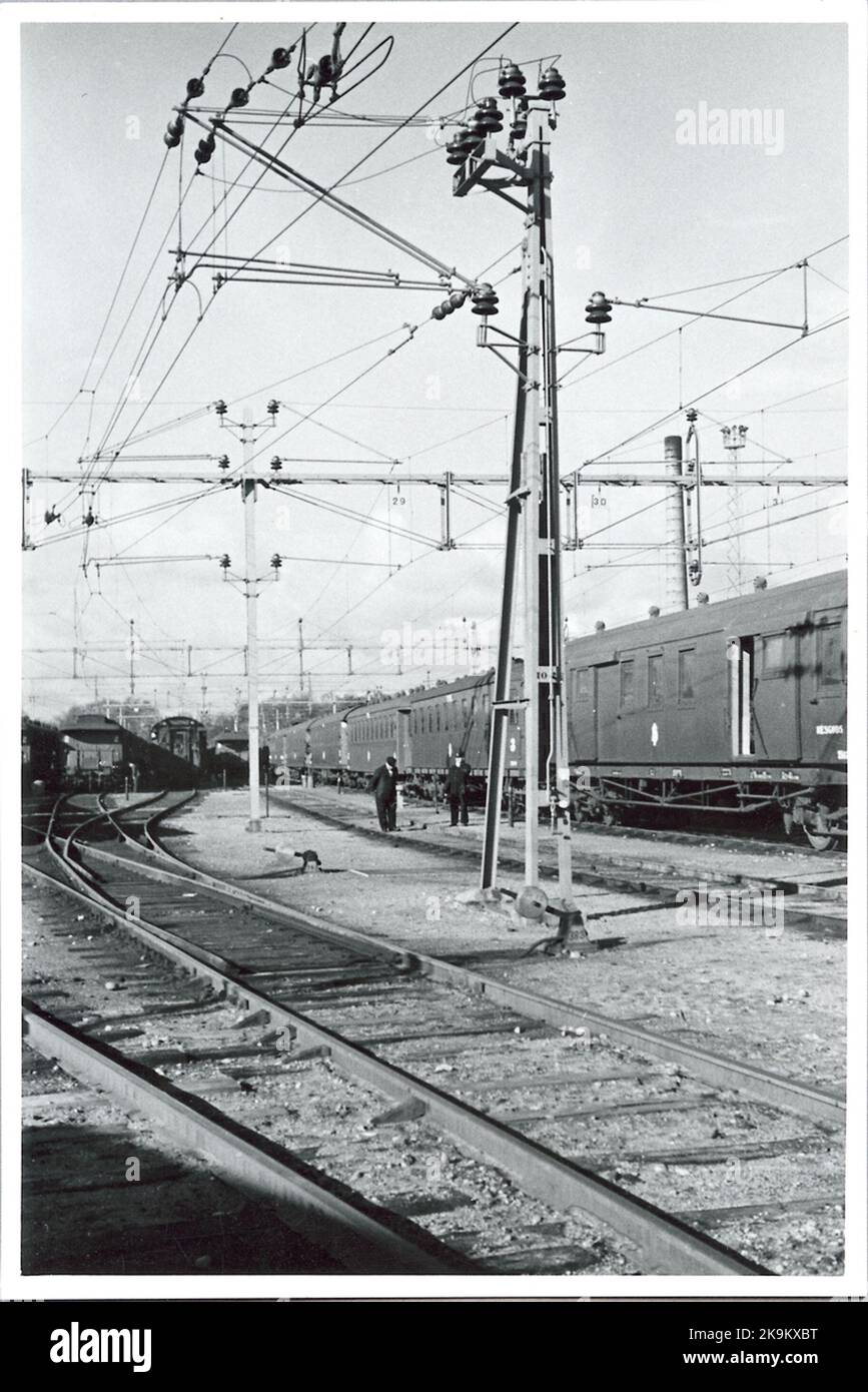 Ligne de contact à Bangården. Banque D'Images