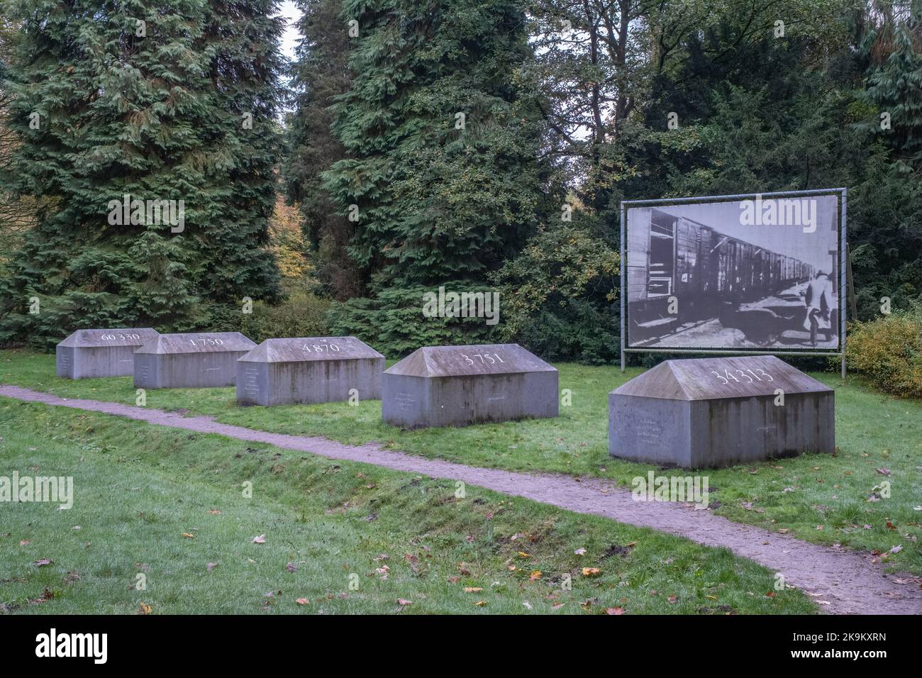 Zwiggelte, pays-Bas - 18 octobre 2022 : Westerbork était un camp de transit nazi dans la province de Drenthe. Anne Frank et Etty Hillesum l'ont transporté Banque D'Images