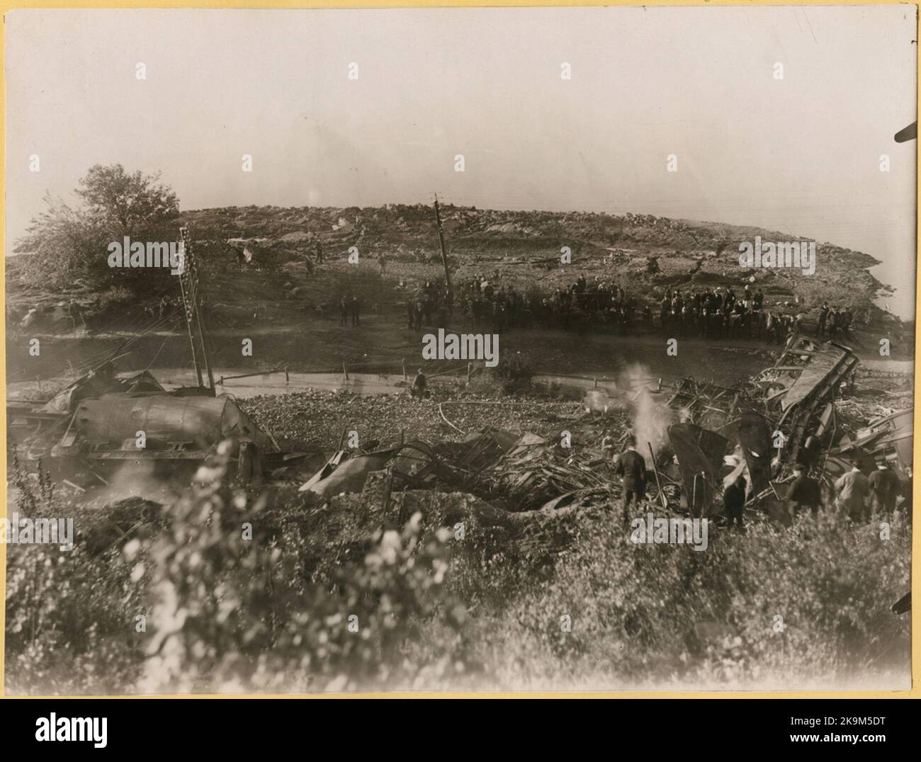 Le lieu de l'accident de train à Getå sur 1 octobre 1918, qui a été causé par un glissement de terrain. Banque D'Images