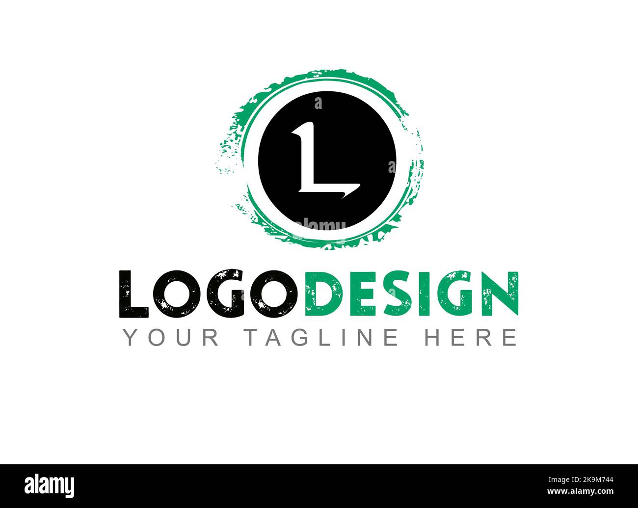 Logo lettre L. Votre texte ici . Modèle de logo sur fond blanc. Banque D'Images