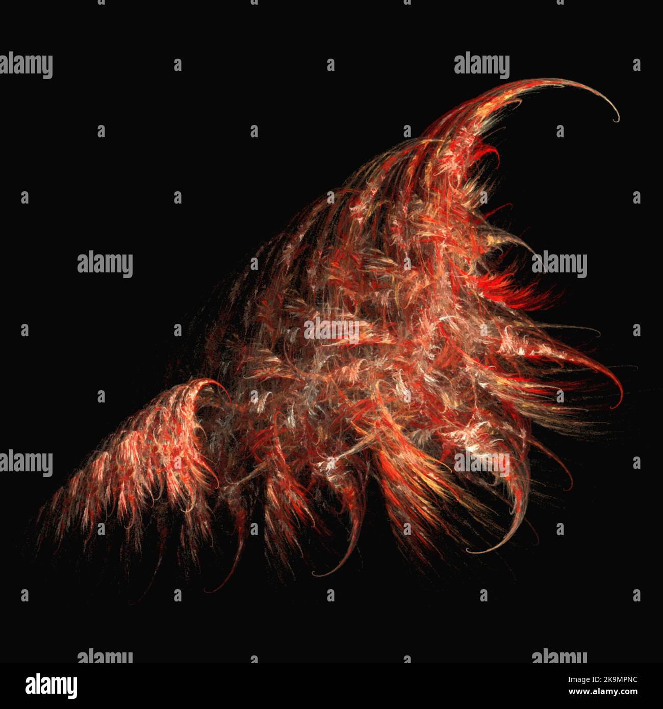 élément abstrait rouge sur fond noir, graphique numérique, fond, design moderne Banque D'Images