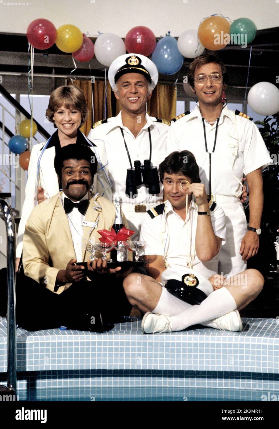 GAVIN MACLEOD, BERNIE KOPELL, TED LANGE, LAUREN TEWES ET FRED GRANDY DANS LE BATEAU DE L'AMOUR (1977), DIRIGÉ PAR JEROME COURTLAND, ROBERT SCHEERER, TED LANGE, ALAN RAFKIN ET ALLEN BARON. Crédit : Aaron Spelling Productions / Album Banque D'Images