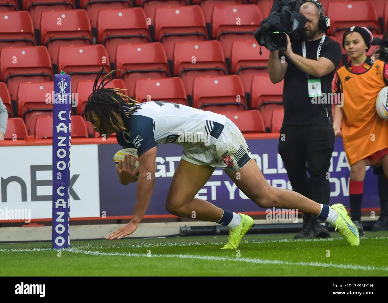 Coupe du monde de rugby 2021 groupe Un match entre la Grèce V Angleterre à Bramall Lane, Sheffield, dans le Yorkshire du Sud, Royaume-Uni sur 29 octobre 2022 (photo de Craig Cresswell/Alamy Live News) Banque D'Images