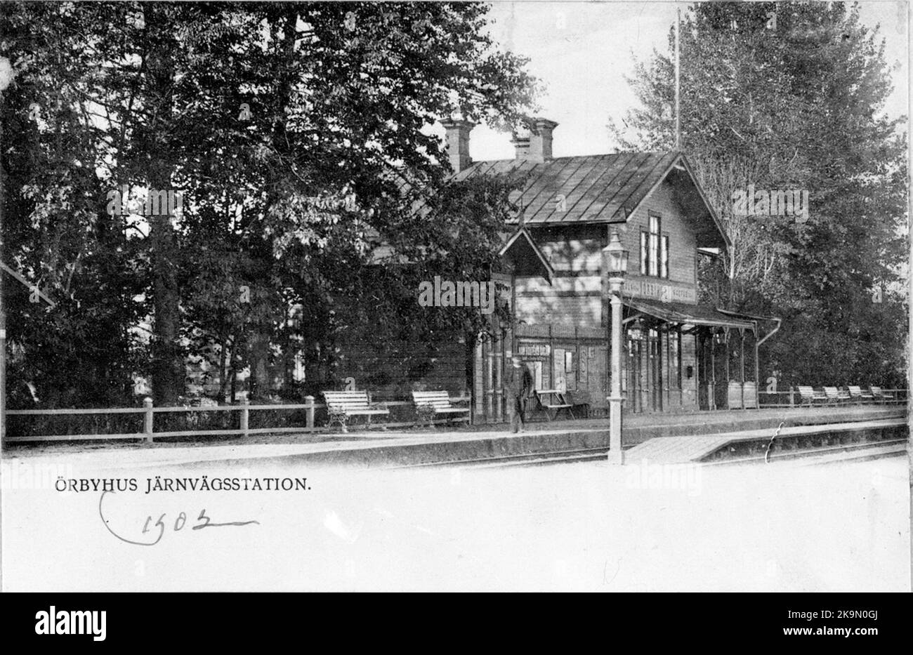 La station a été ouverte en 1874. En 1935, une réparation complète a été effectuée. Nouveau bâtiment de la station en 1950s. Nouvelle cour 1993-94. Banque D'Images