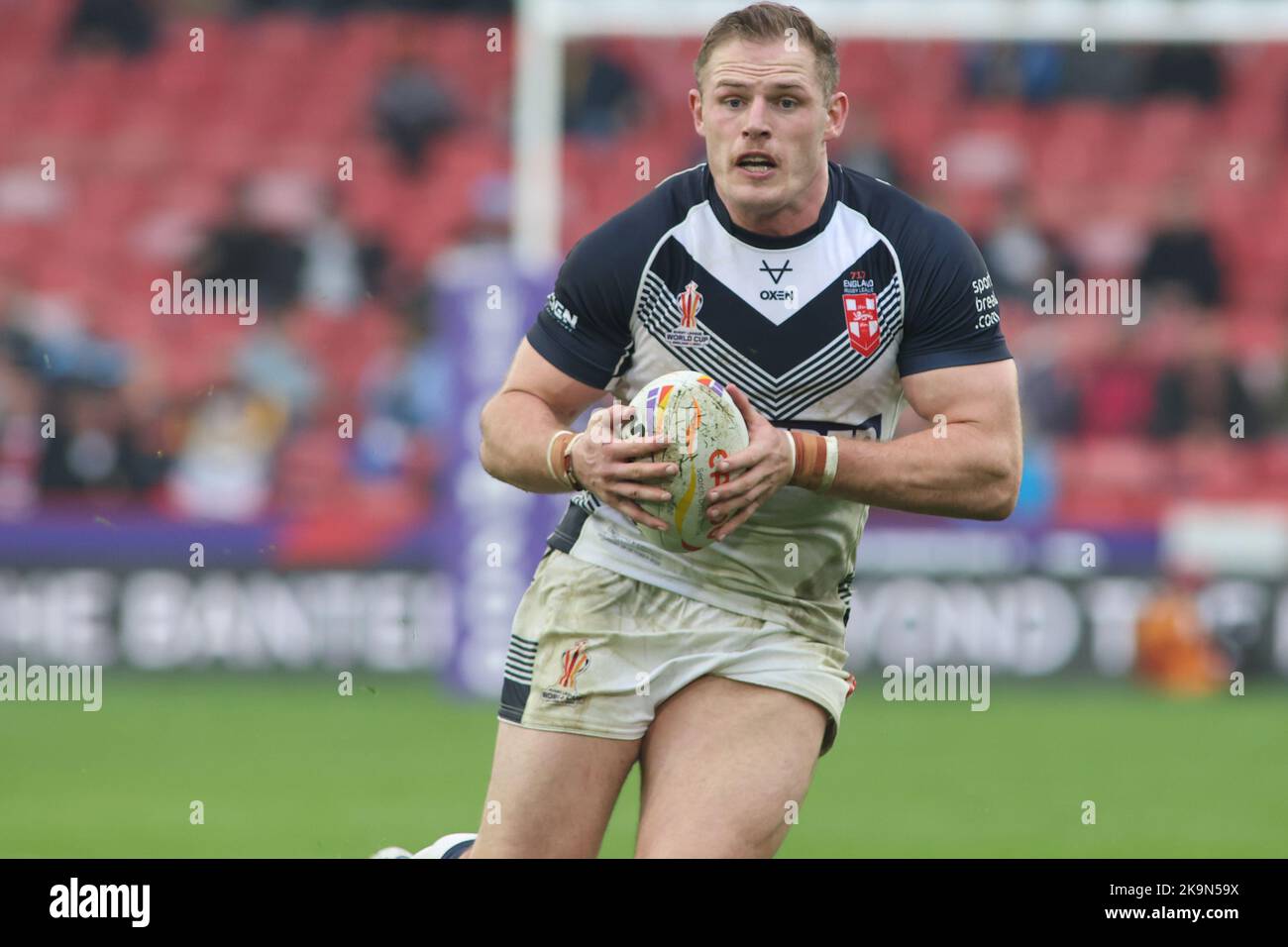 Sheffield, Royaume-Uni. 29th octobre 2022. Bramall Lane, Sheffield, South Yorkshire, 29th octobre 2022. Rugby League 2021 coupe du monde Angleterre Rugby League vs Greek Rugby League Tom Burgess of England Rugby League Credit: Touchlinepics/Alamy Live News Banque D'Images