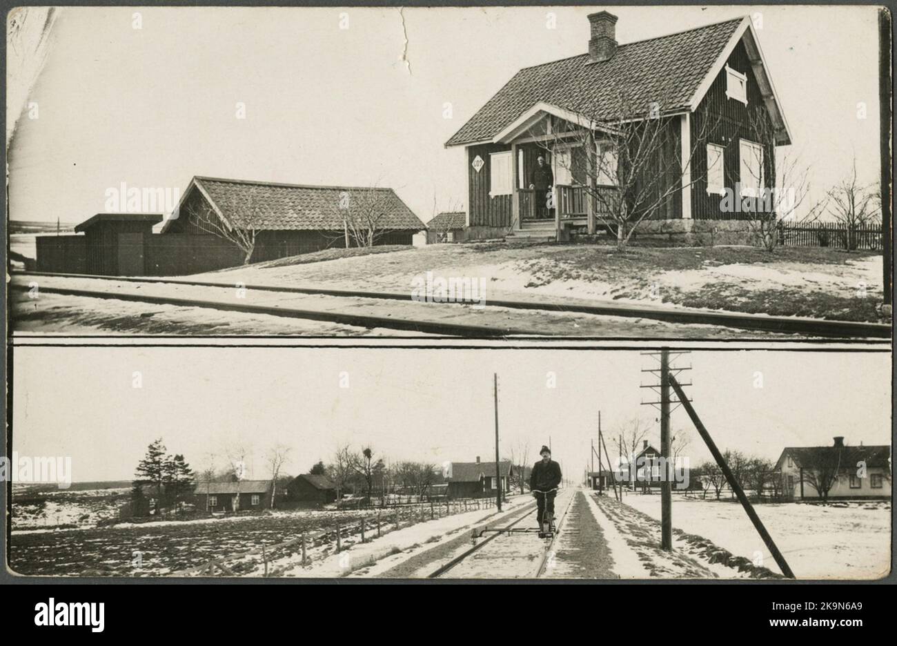 Banksvaktuga numéro 609 Hallestorp, situé sur la ligne entre Falköping et Vartofta. Banque D'Images
