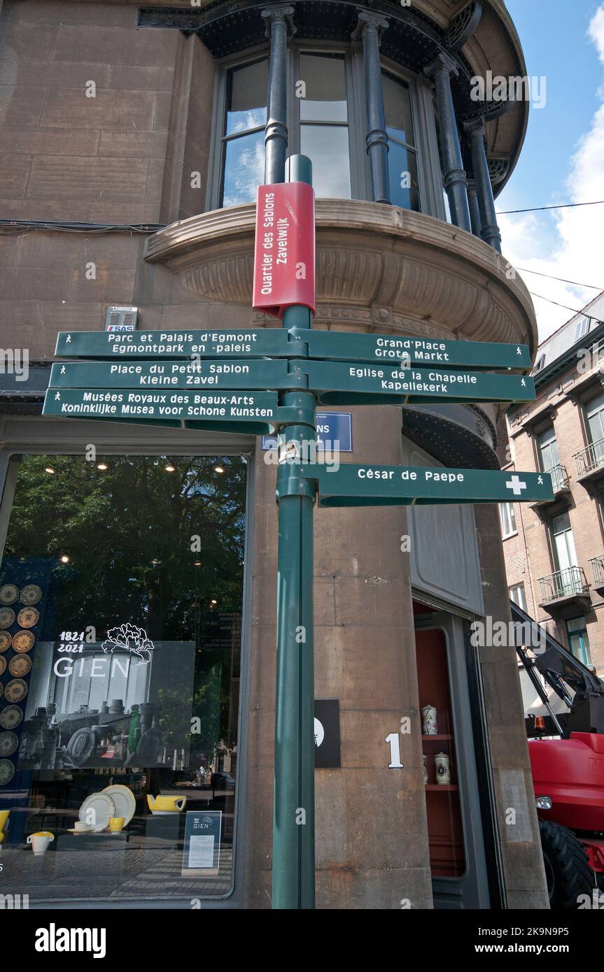 Panneau à Bruxelles, Belgique Banque D'Images