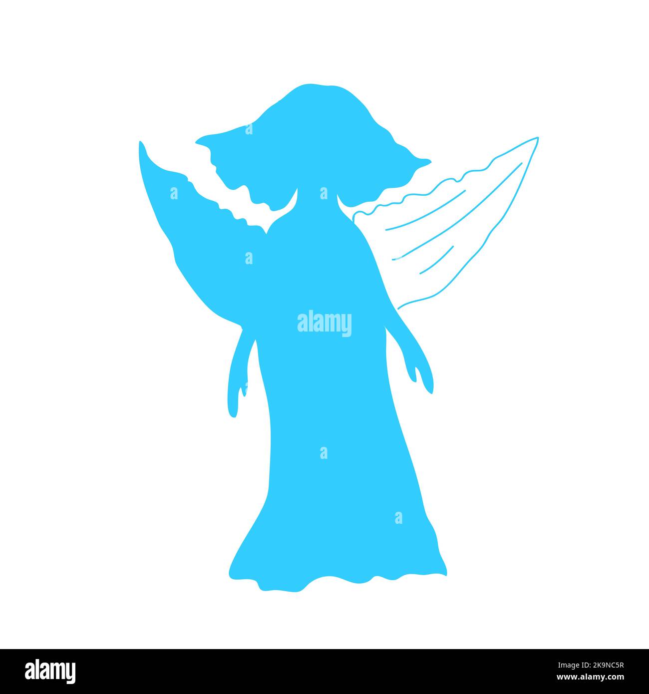 Silhouette d'ange mignonne. Personnage de dessin animé religieux drôle. Illustration vectorielle Illustration de Vecteur