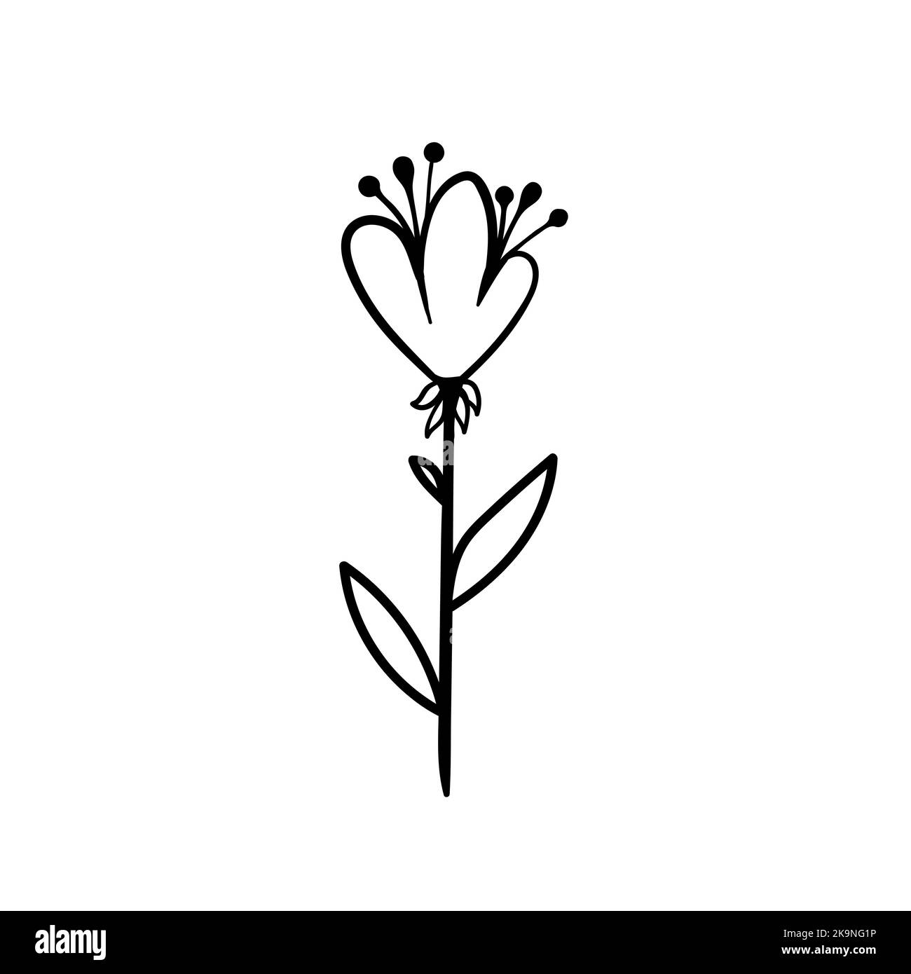 Illustration vectorielle d'une fleur de style dessin animé sur fond blanc Illustration de Vecteur