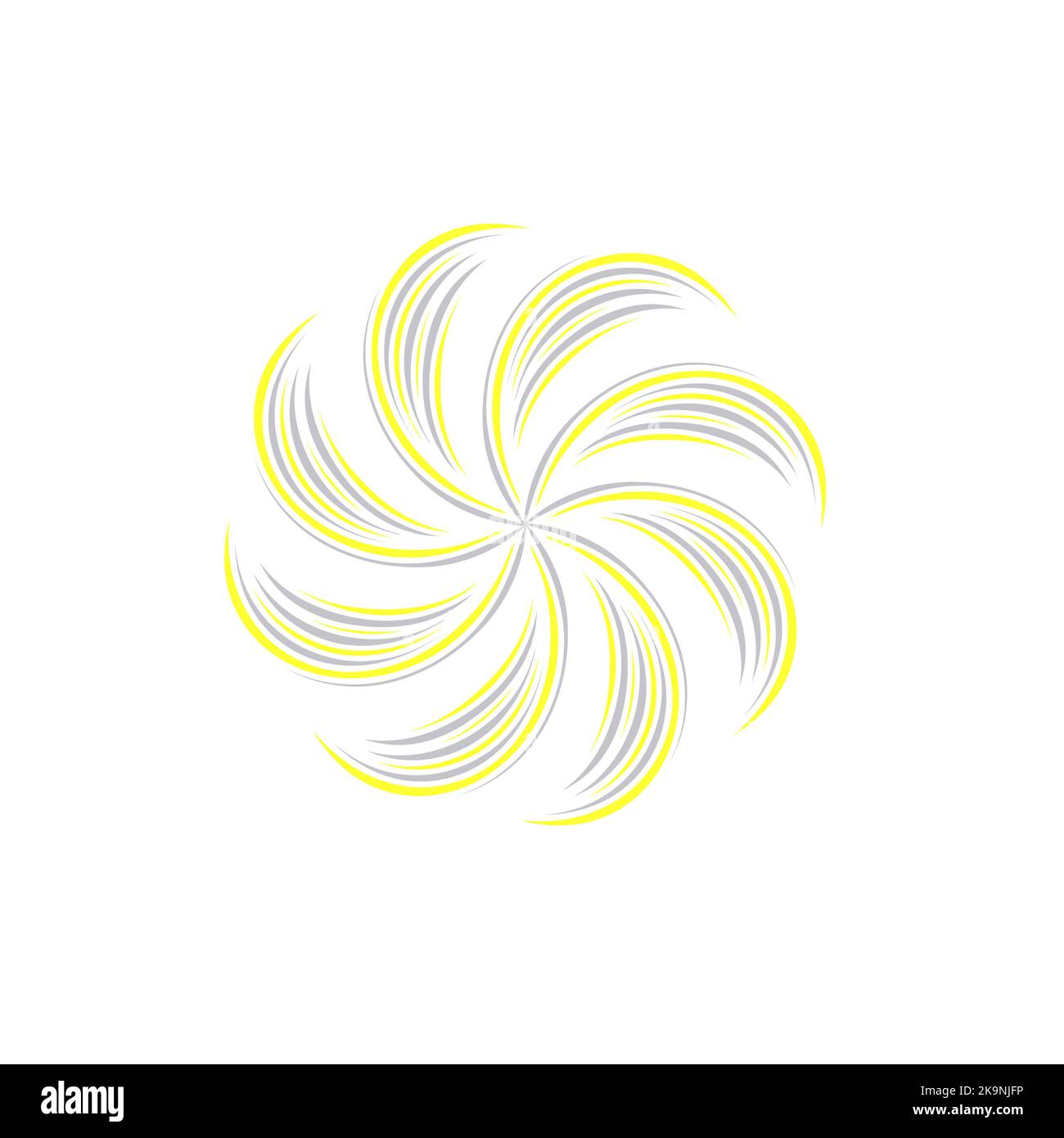 Illusion optique. Forme vectorielle abstraite en gris et jaune. Illustration de Vecteur