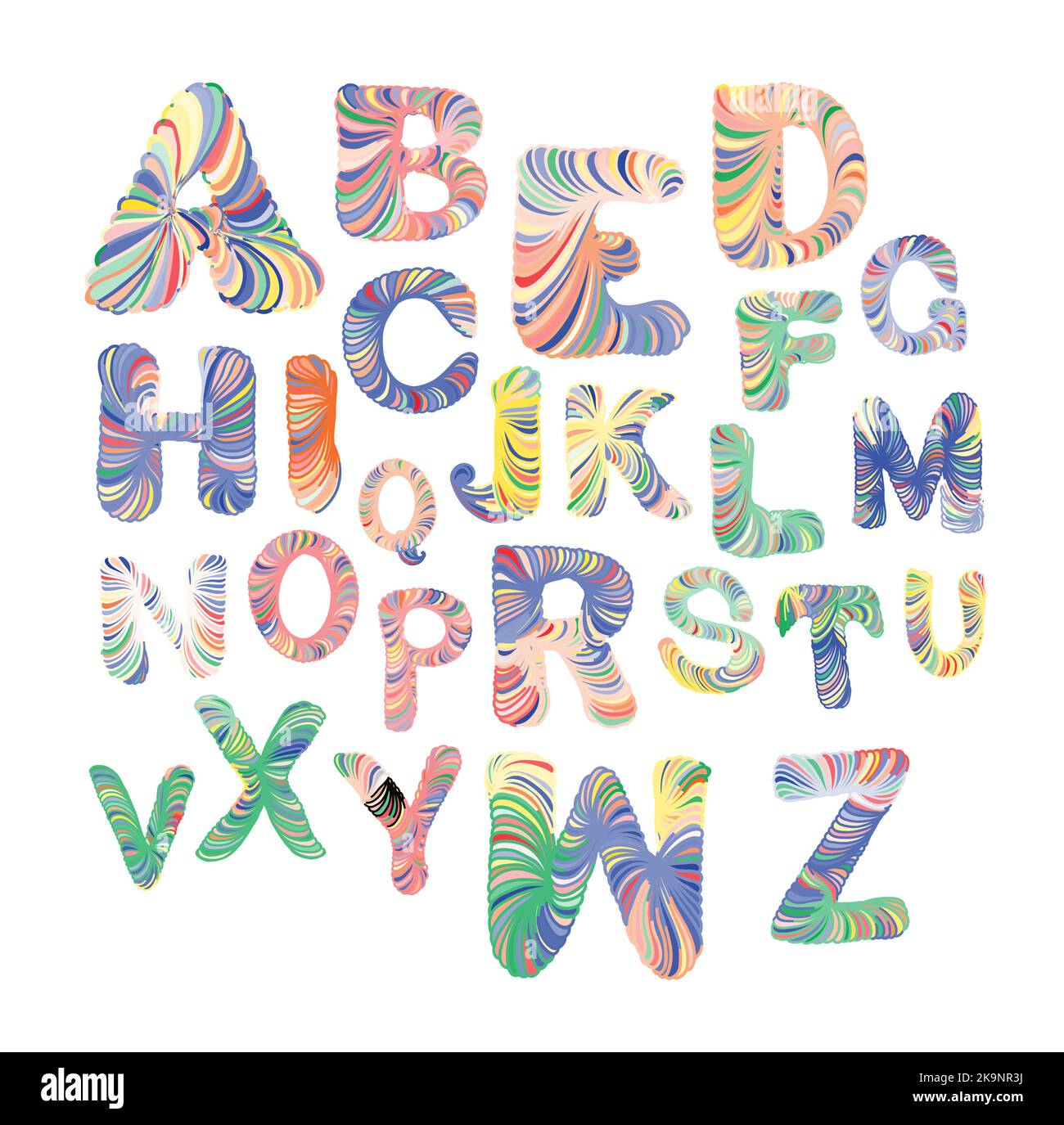 Jeu de lettres alphabétiques. Éléments de conception vectoriels. Illustration de Vecteur