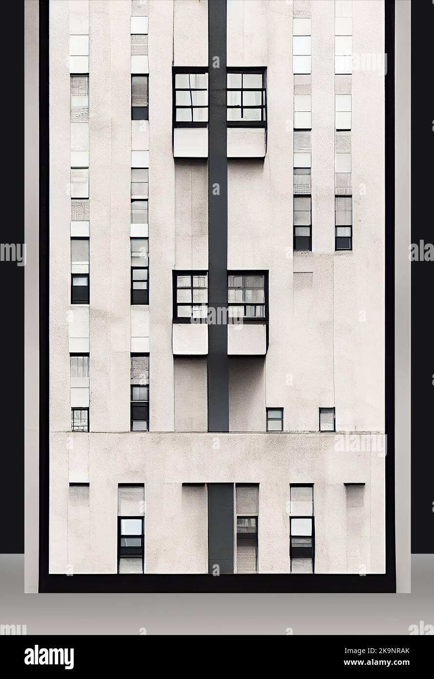 Décoration murale Bauhaus minimaliste imprimé dans des couleurs rétro, arrière-plan d'un bâtiment ancien, peinture d'art moderne, impression d'art, décoration murale Banque D'Images