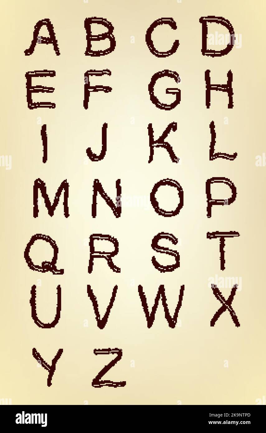 Jeu de lettres alphabétiques. Éléments de conception vectoriels. Illustration de Vecteur