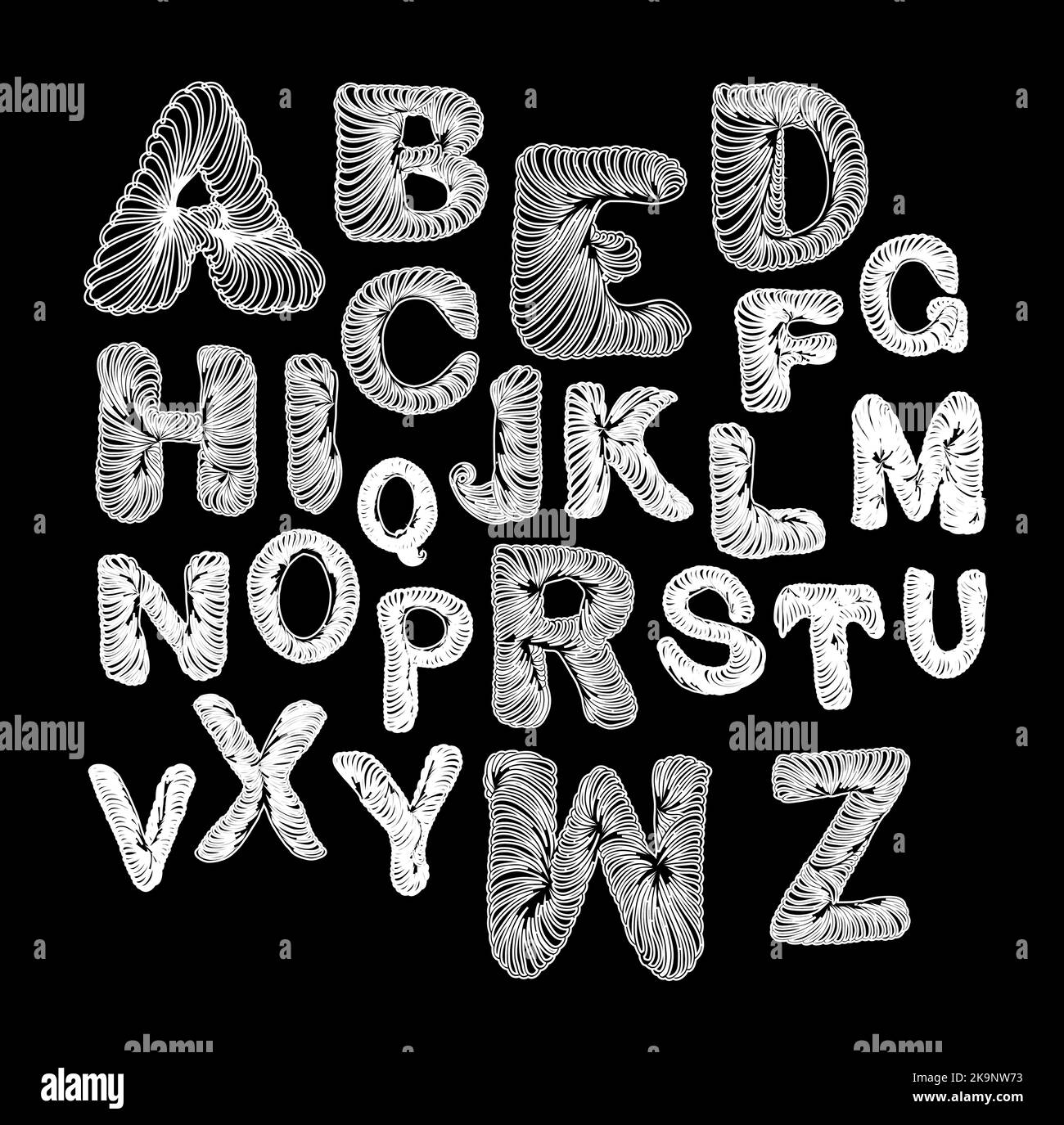 Jeu de lettres alphabétiques. Éléments de conception vectoriels. Illustration de Vecteur