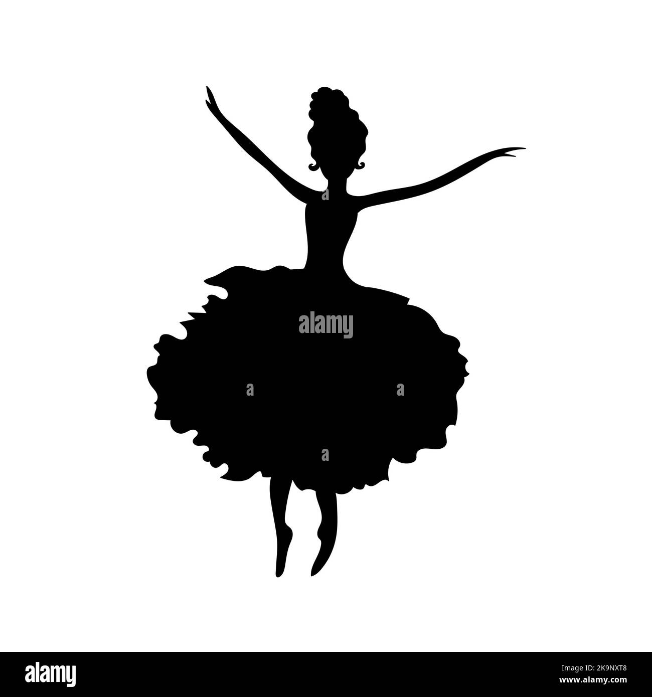 Silhouette ballerine sur fond blanc. Danseuse féminine. Illustration vectorielle Illustration de Vecteur
