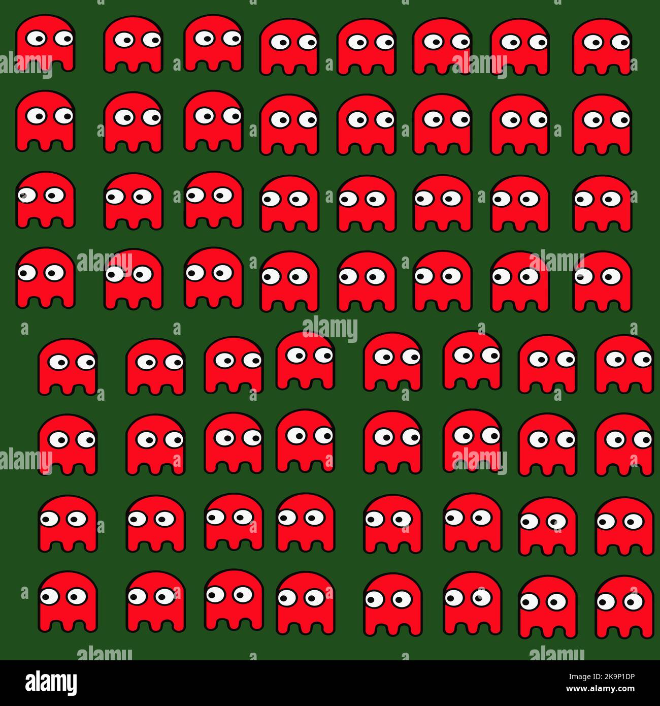 Fond Pacman avec des motifs verts Banque D'Images