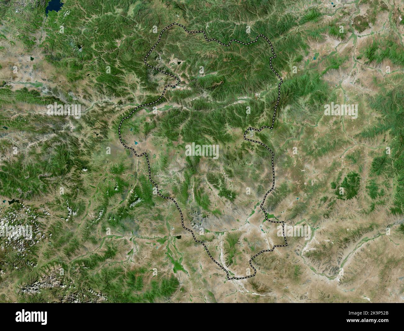 Bulgan, province de Mongolie. Carte satellite haute résolution Banque D'Images