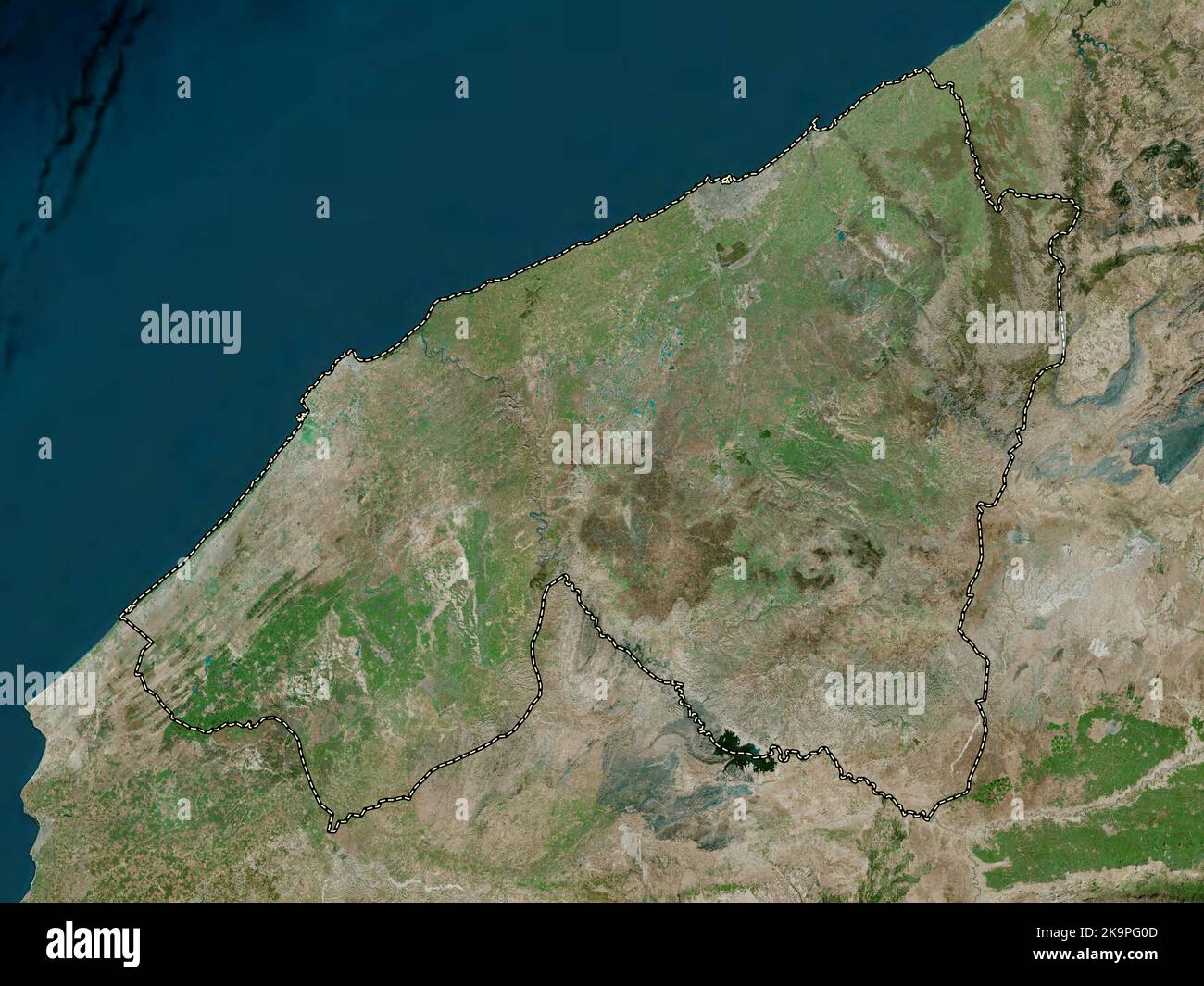Casablanca-Settat, région du Maroc. Carte satellite haute résolution Banque D'Images