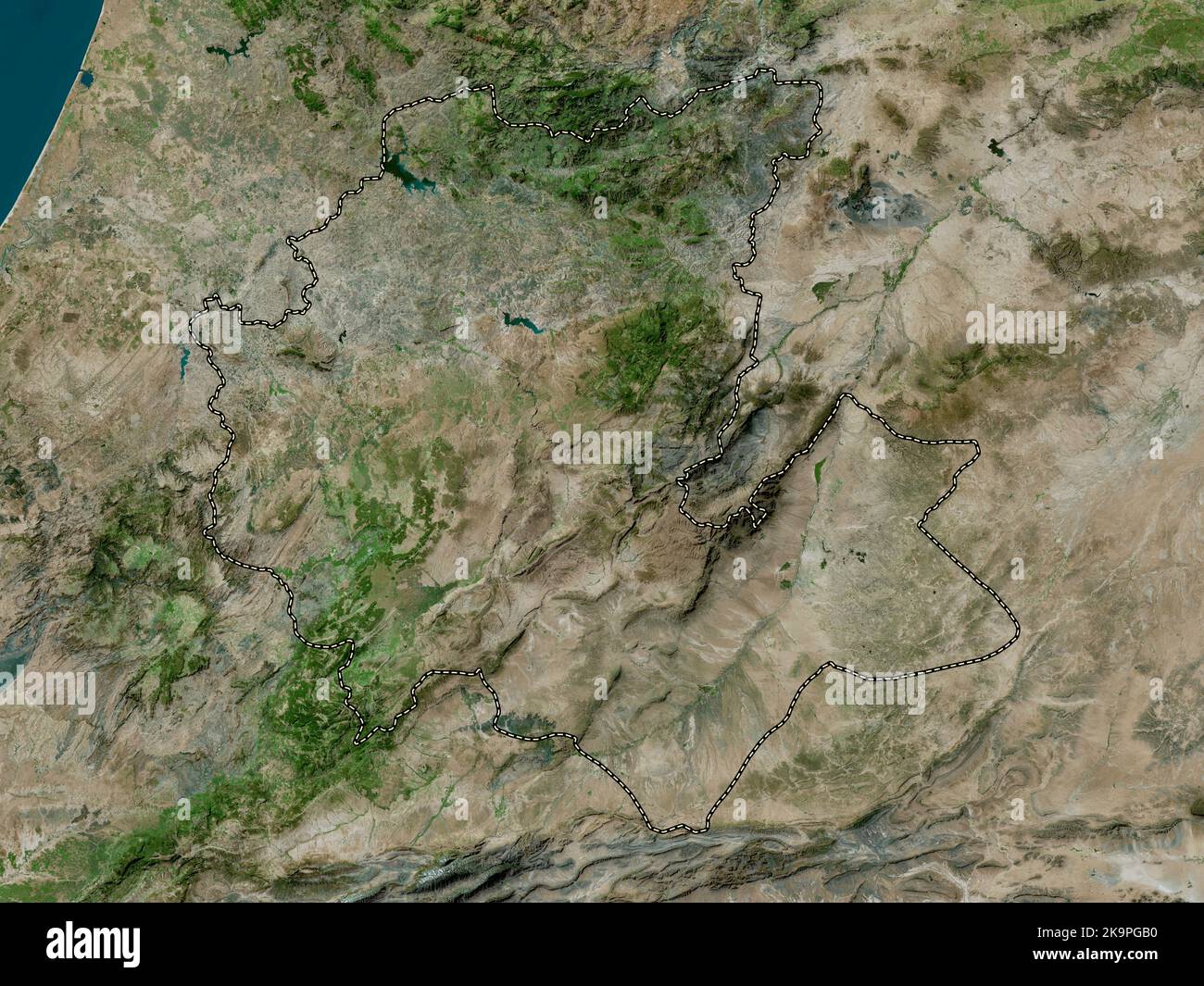 FES-Meknes, région du Maroc. Carte satellite haute résolution Banque D'Images