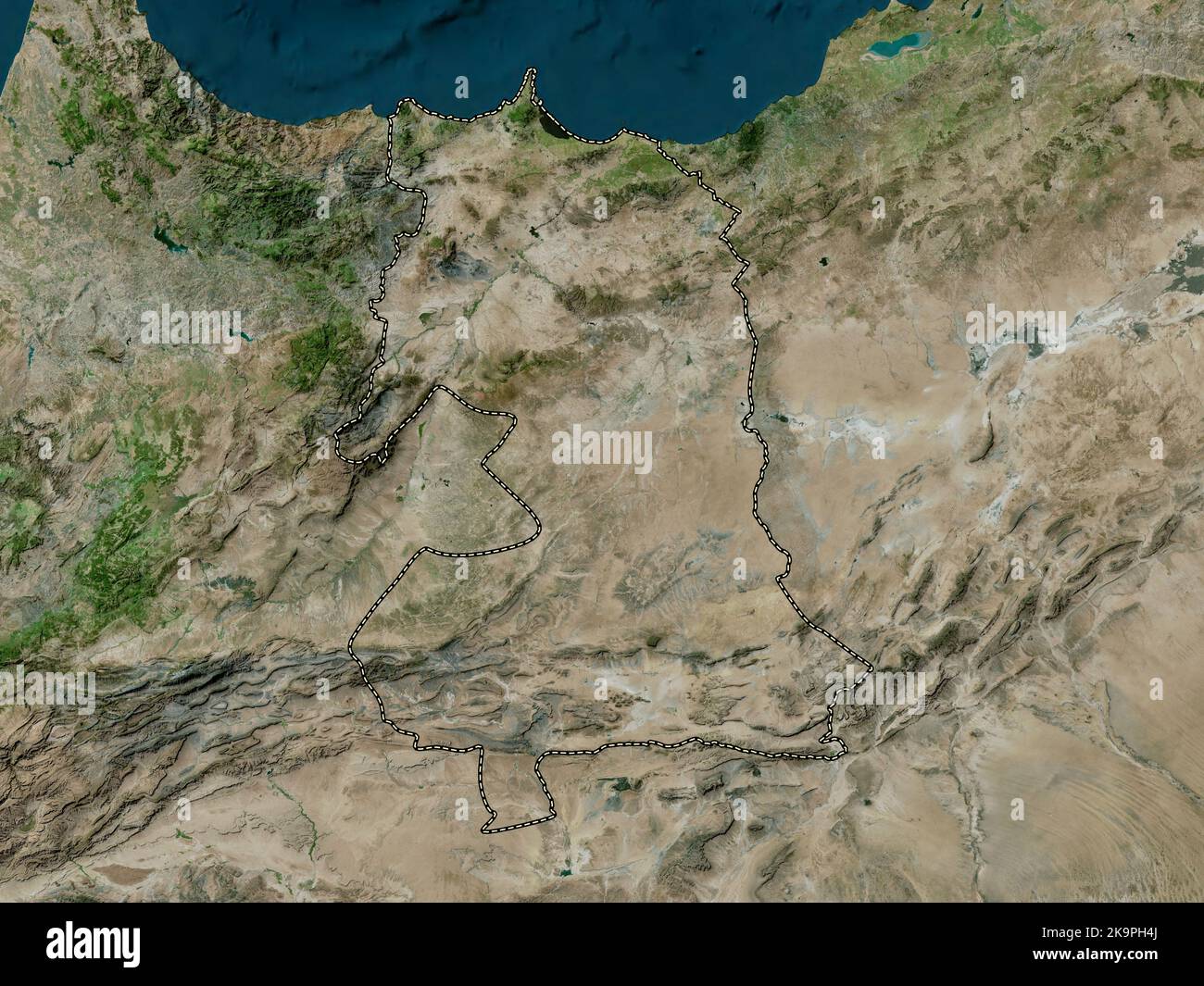 Orientale, région du Maroc. Carte satellite haute résolution Banque D'Images