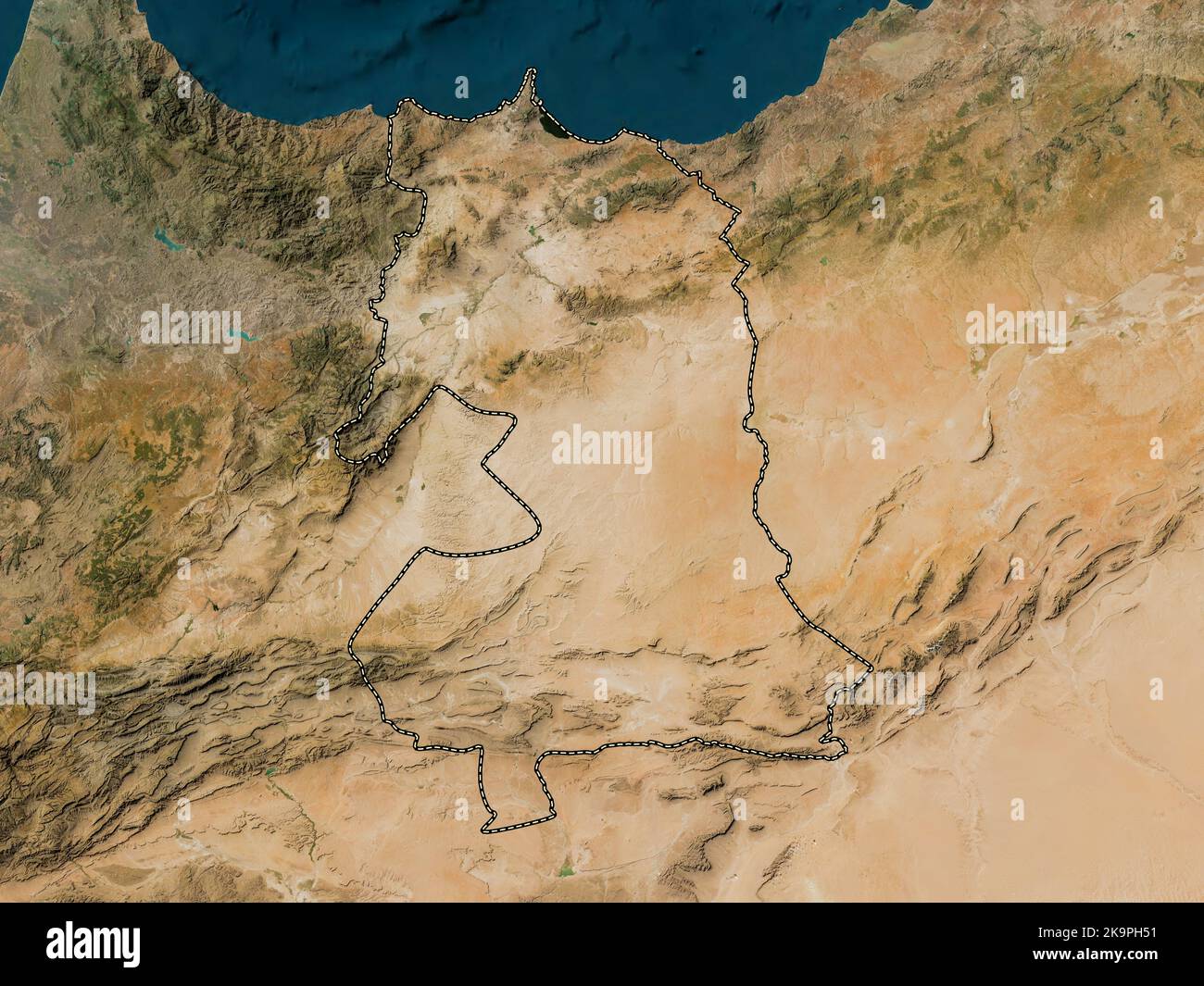 Orientale, région du Maroc. Carte satellite basse résolution Banque D'Images