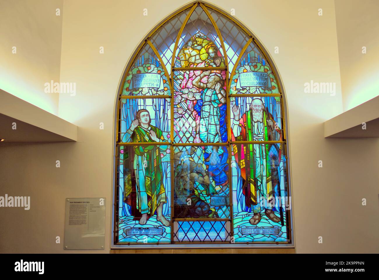 Musée de la vie religieuse et de l'art de St. Mungo vitraux caméo vitraux de l'église de William Meikle Partick en Écosse Banque D'Images