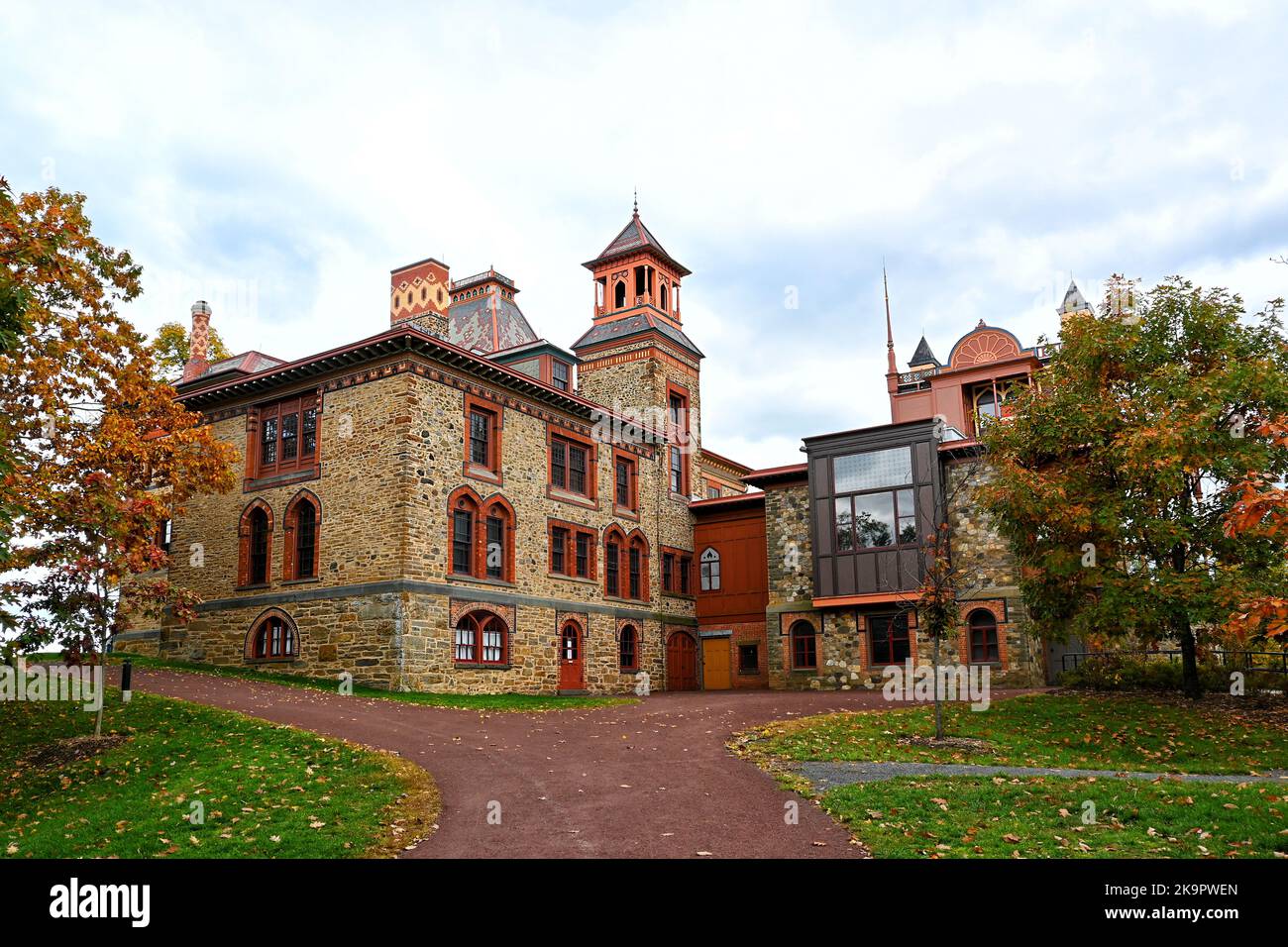 HUDSON, NEW YORK - 18 octobre 2022 : site historique de l'État d'Olana, le domaine abrite l'église Frederic Edwin, l'une des principales figures de la rivière Hudson Banque D'Images
