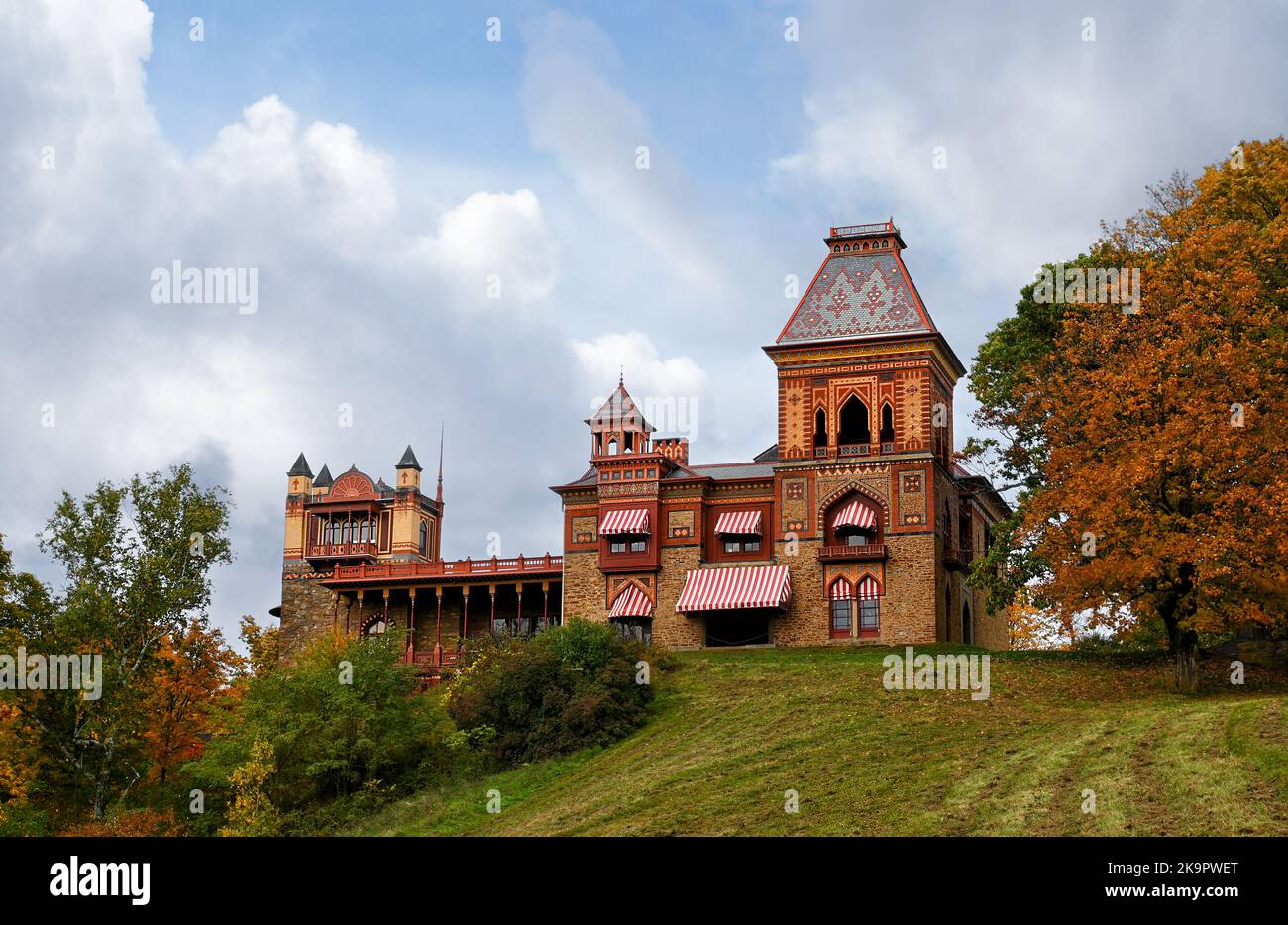 HUDSON, NEW YORK - 18 octobre 2022 : site historique de l'État d'Olana, le domaine abrite l'église Frederic Edwin, l'une des principales figures de la rivière Hudson Banque D'Images