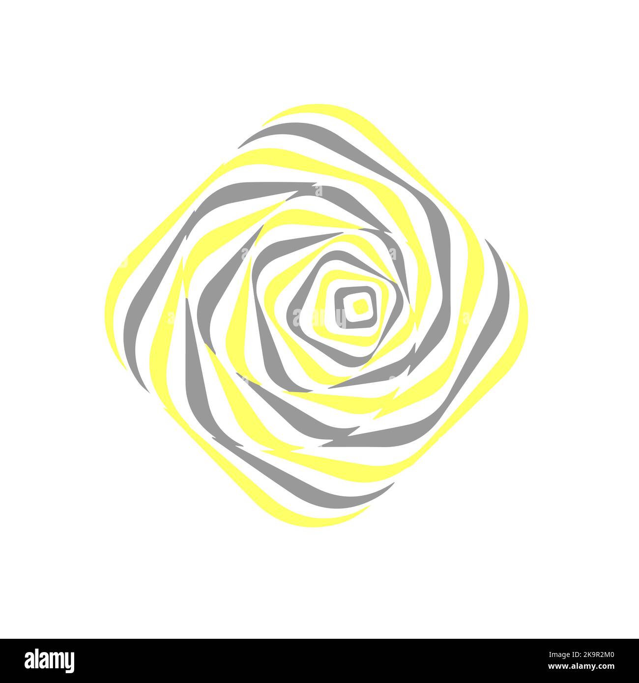 Illusion optique. Forme vectorielle abstraite en gris et jaune. Illustration de Vecteur