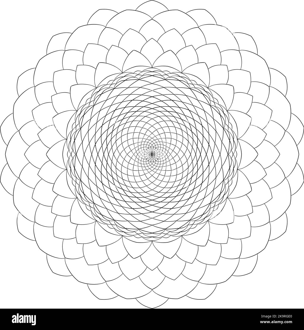 Résumé mandala. Effet de mouvement spirographe. Élément coloré décoratif vintage. Page de livre de coloriage. Illustration de Vecteur Résumé mandala. Effet de mouvement spirographe. Élément coloré décoratif vintage. Page de livre de coloriage. Illustration de Vecteur