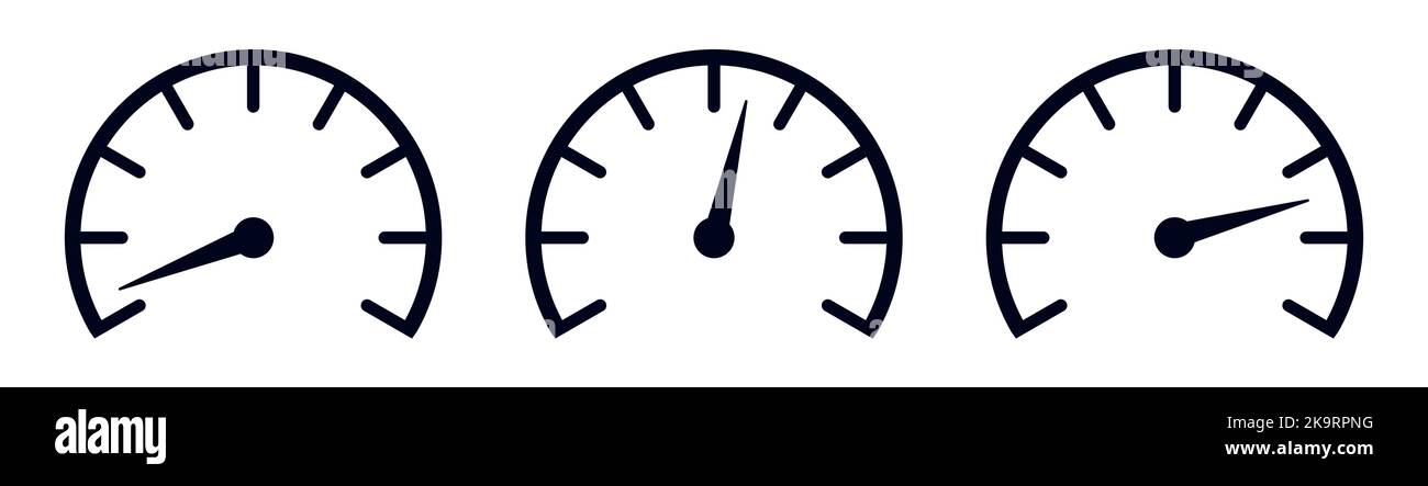 Symbole du compteur de vitesse ou du compte-tours pour l'icône des essais de vitesse et de performance Illustration de Vecteur