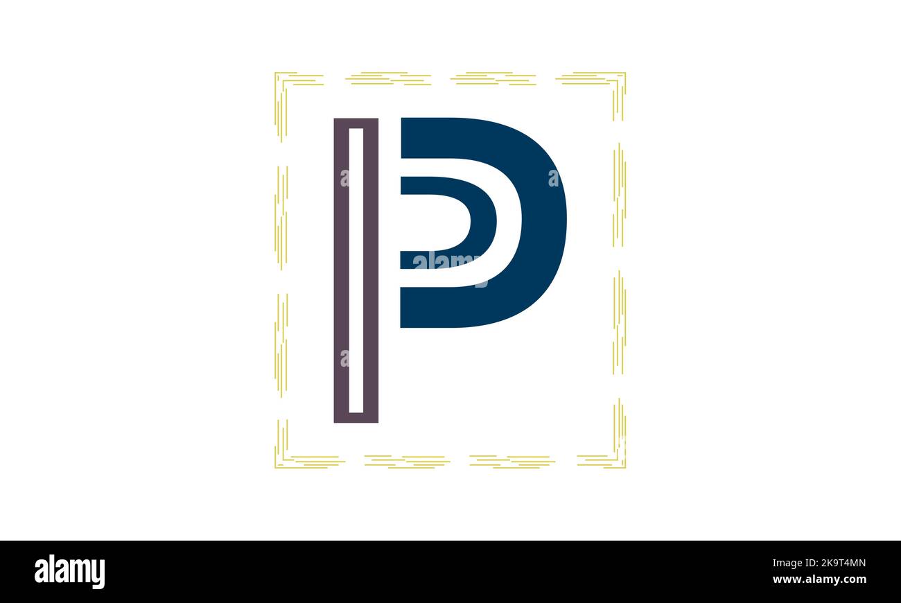 Exceptionnel professionnel élégant à la mode impressionnant couleur artistique noir et blanc P PP initial basé sur Alphabet Icon logo. Illustration de Vecteur