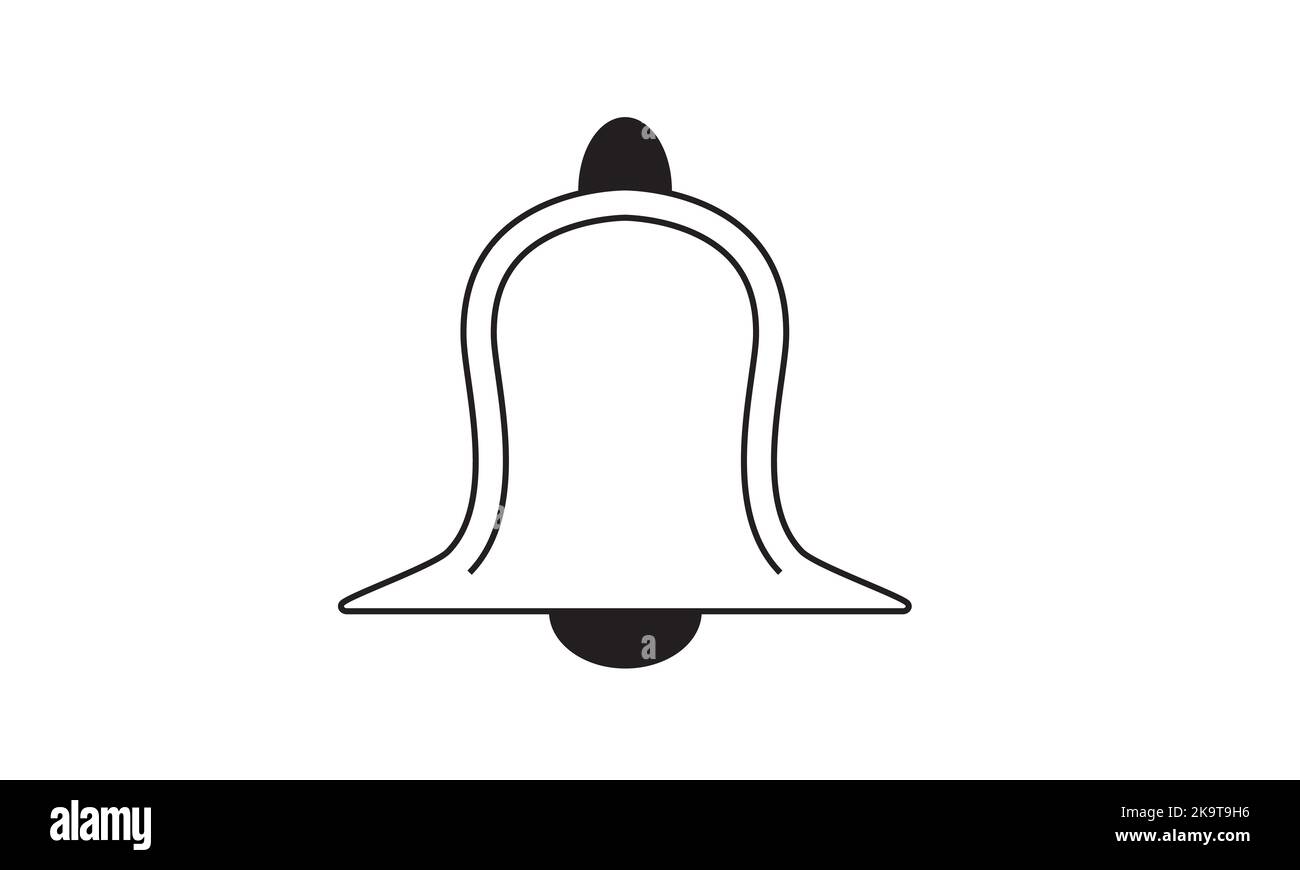 L'icône de Bell dans le quartier branché de style plat isolé sur fond gris. Symbole de notification pour votre web site design, logo, l'app, l'assurance-chômage. Illustration de Vecteur