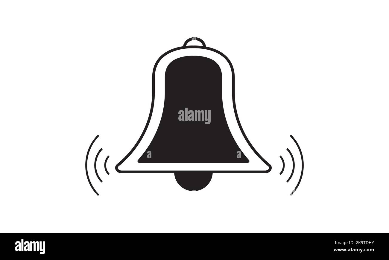 L'icône de Bell dans le quartier branché de style plat isolé sur fond gris. Symbole de notification pour votre web site design, logo, l'app, l'assurance-chômage. Illustration de Vecteur