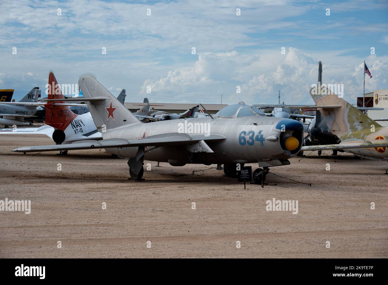 Un MIG-15 de l'URSS exposé au musée de l'air et de l'espace de Pima Banque D'Images