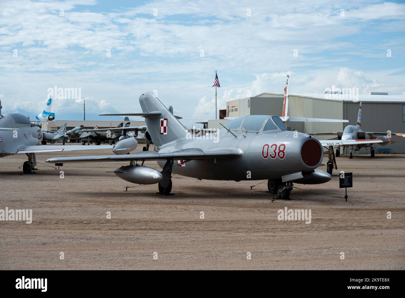 Un MIG-15 de l'URSS exposé au musée de l'air et de l'espace de Pima Banque D'Images