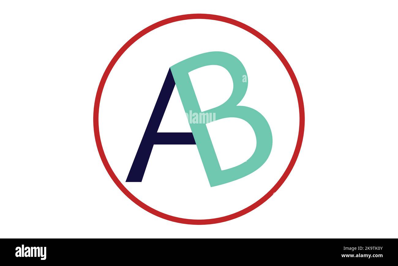 Lettres modernes AB, vecteur de modèle de conception de logo A & B. Illustration de Vecteur