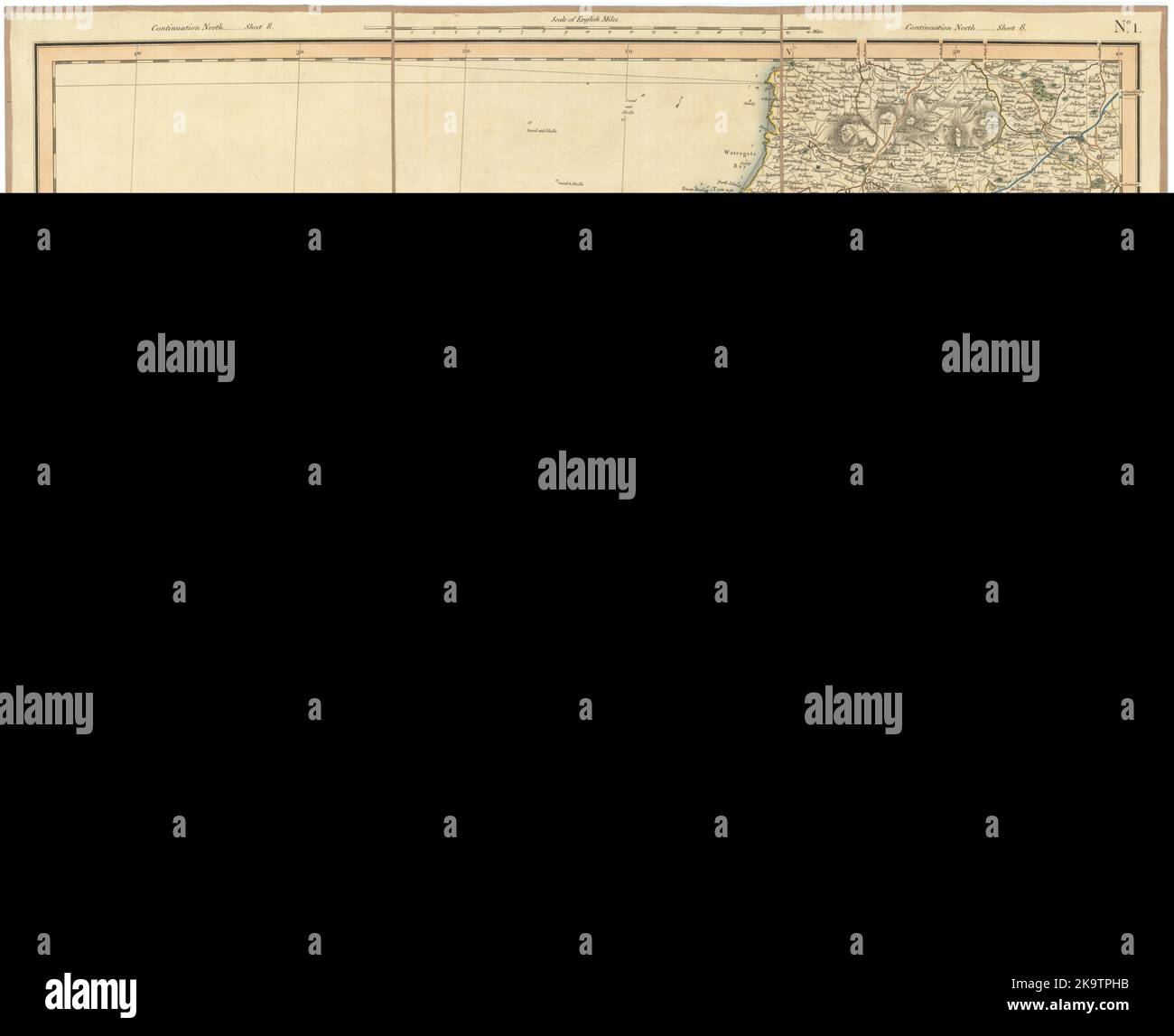 OUEST DE CORNWALL. Land's End Lizard Penwith Roseland St Agnes St Ives CARY 1832 carte Banque D'Images