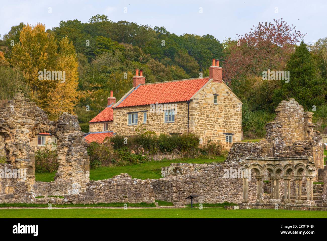 Abbaye de Riveaulx, Yorkshire du Nord, Angleterre, Royaume-Uni Banque D'Images
