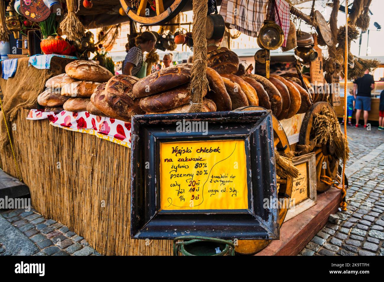 Pain frais à vendre, Gdansk. Pologne Banque D'Images